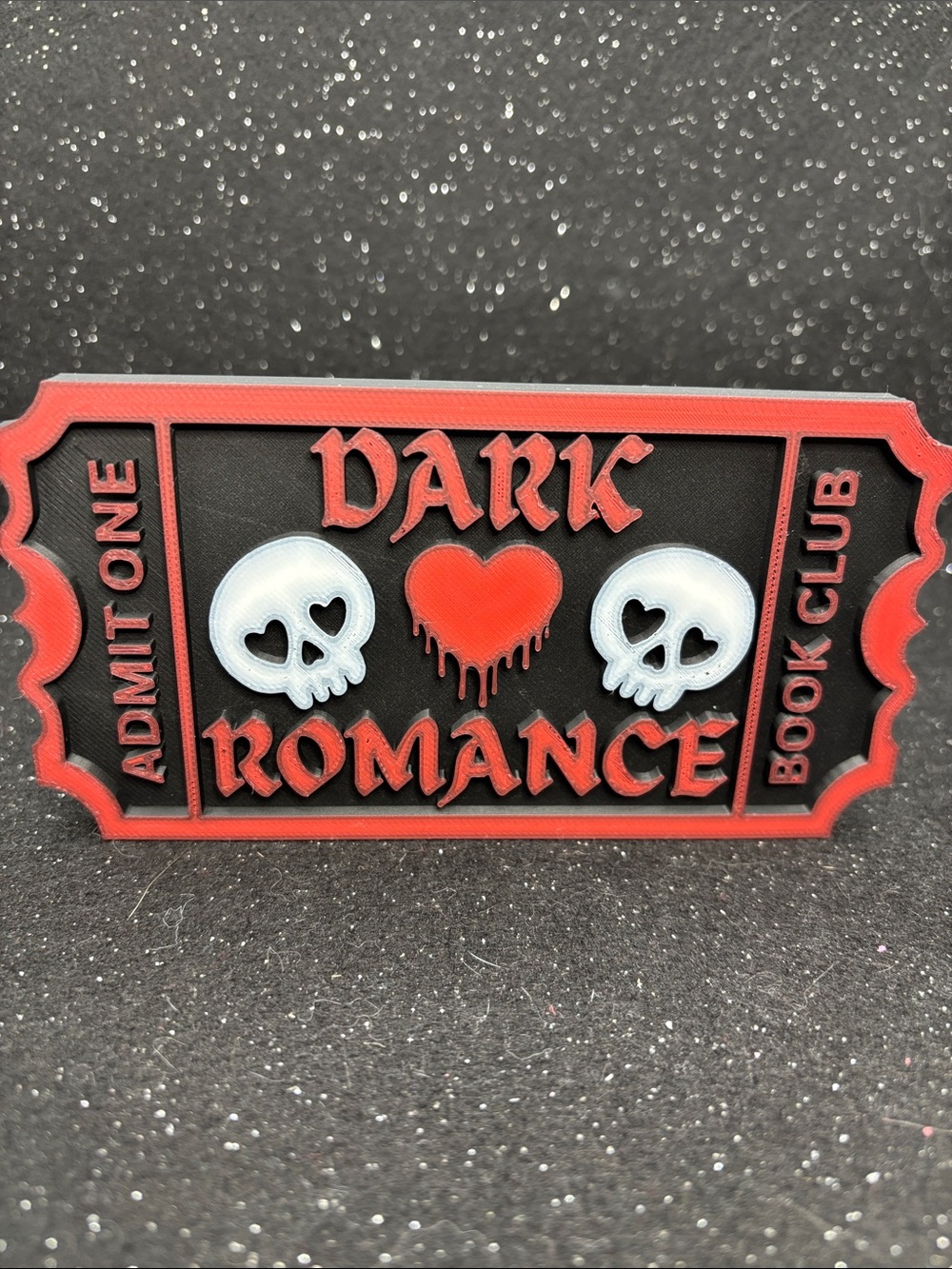 Dark Romance Book Club Ticket Shelf Decor 🎟️🖤 - Picture 3 of 5
